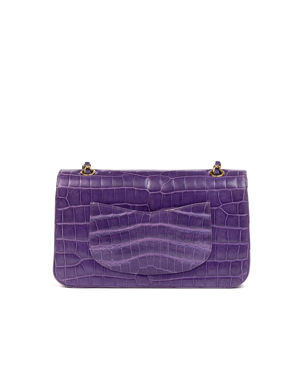 Chanel Medium Flap Bag in Purple Alligator leather