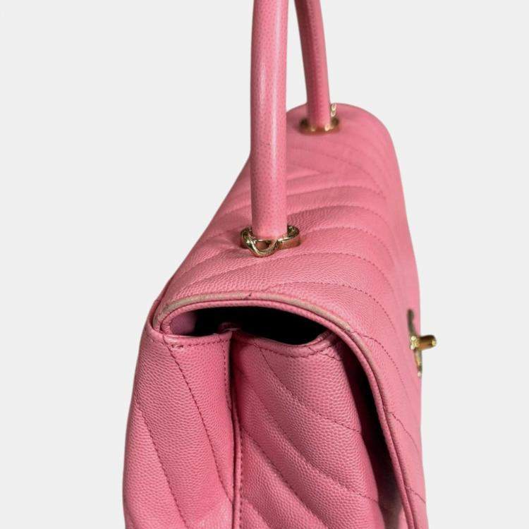 Chanel Coco Handle Pink Caviar Leather Shoulder Bag