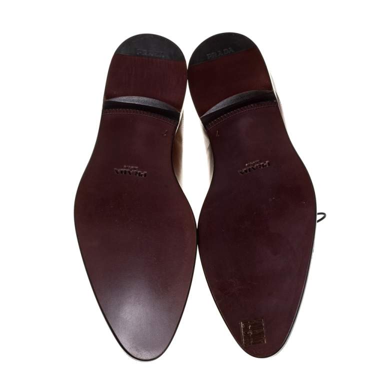 Prada Brown Leather Lace Up Derby Size 41