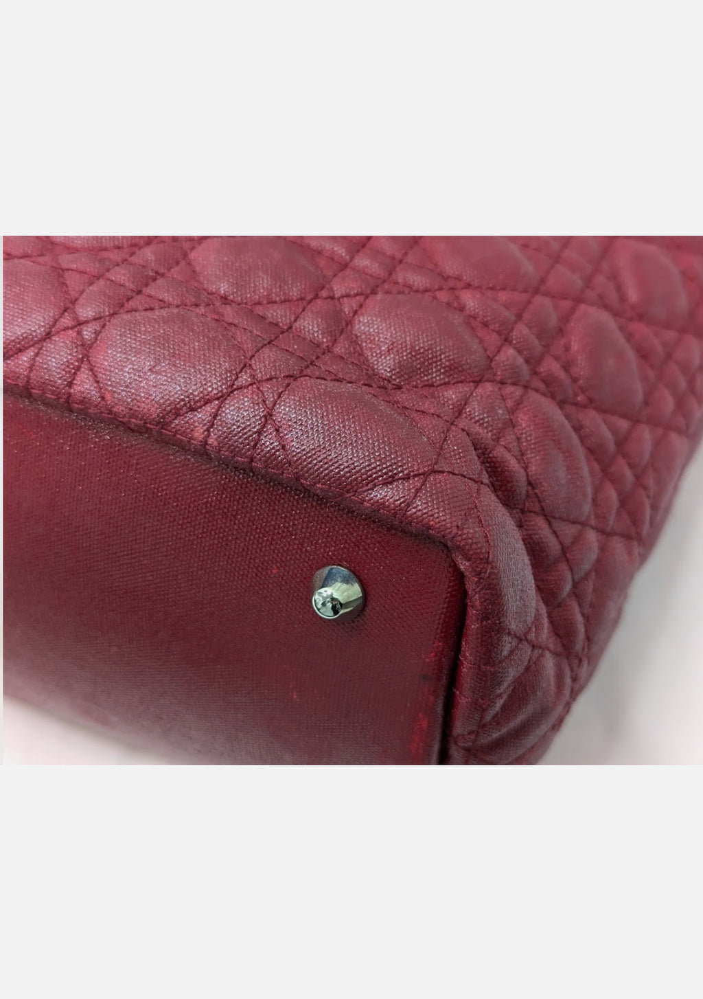 Christian Dior Cannage Panarea Leather Tote Bag Red