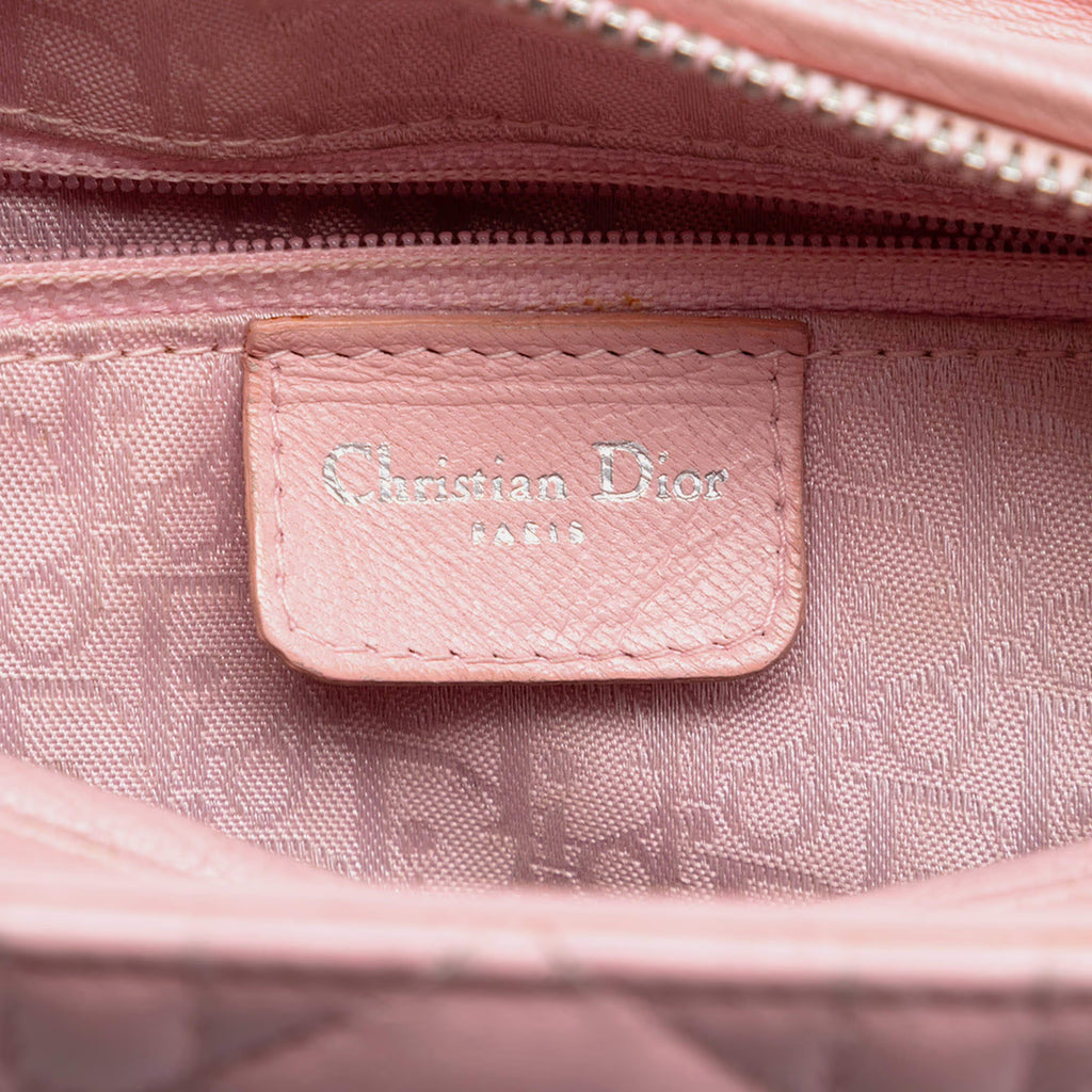 Dior Pink Medium Lambskin Cannage Lady Dior