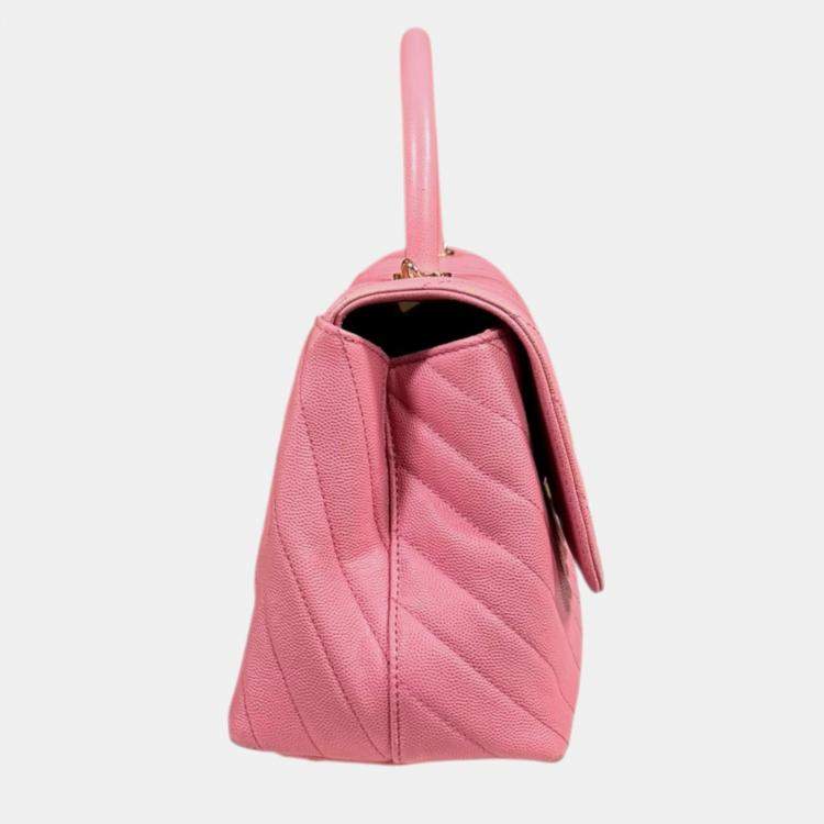 Chanel Coco Handle Pink Caviar Leather Shoulder Bag