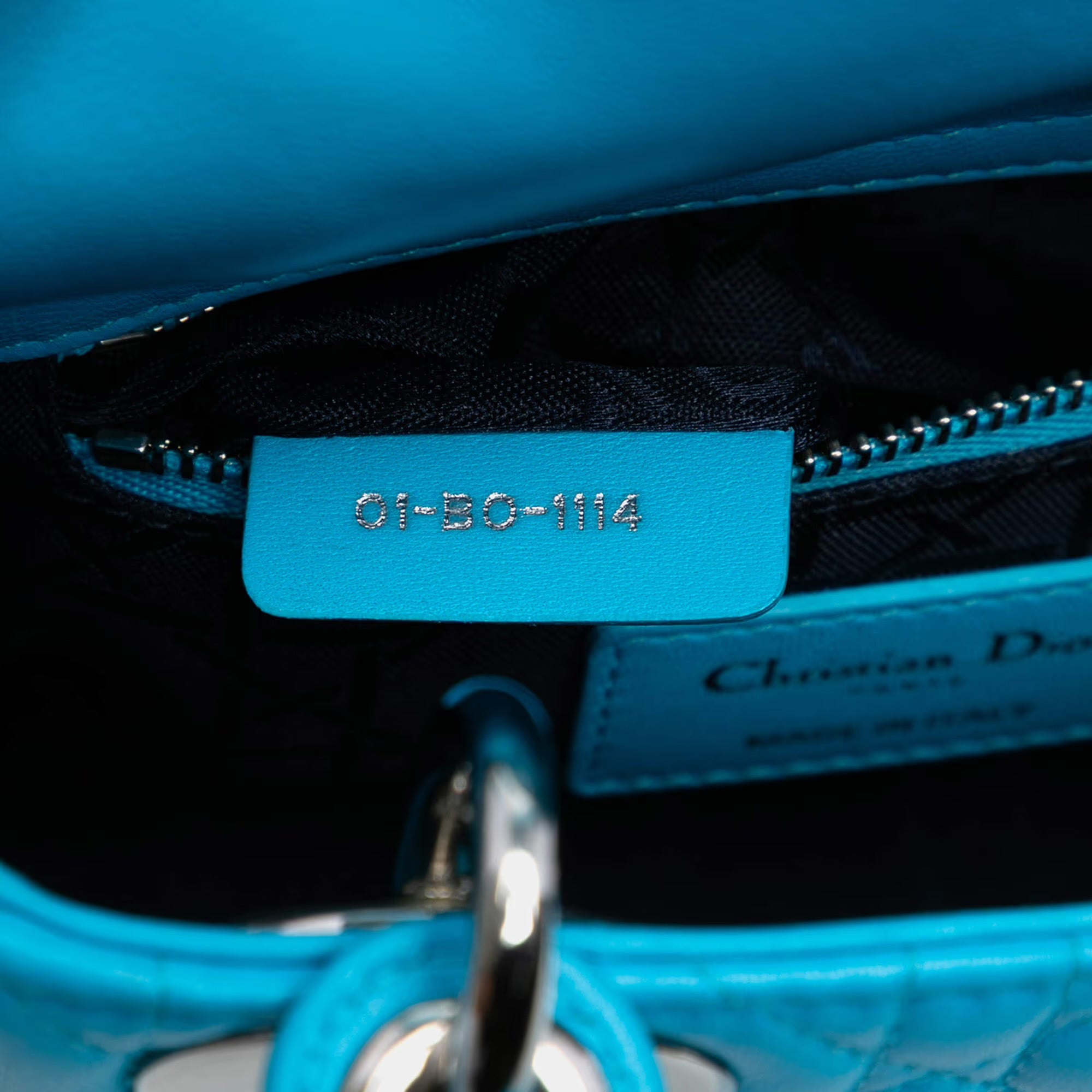 Dior Blue Mini Lambskin Cannage Lady Dior
