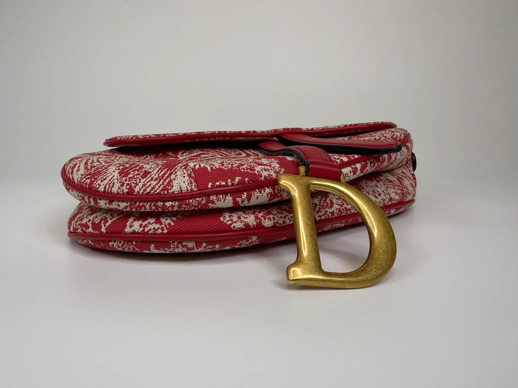 CHRISTIAN DIOR RED RAINFOREST SADDLE BAG