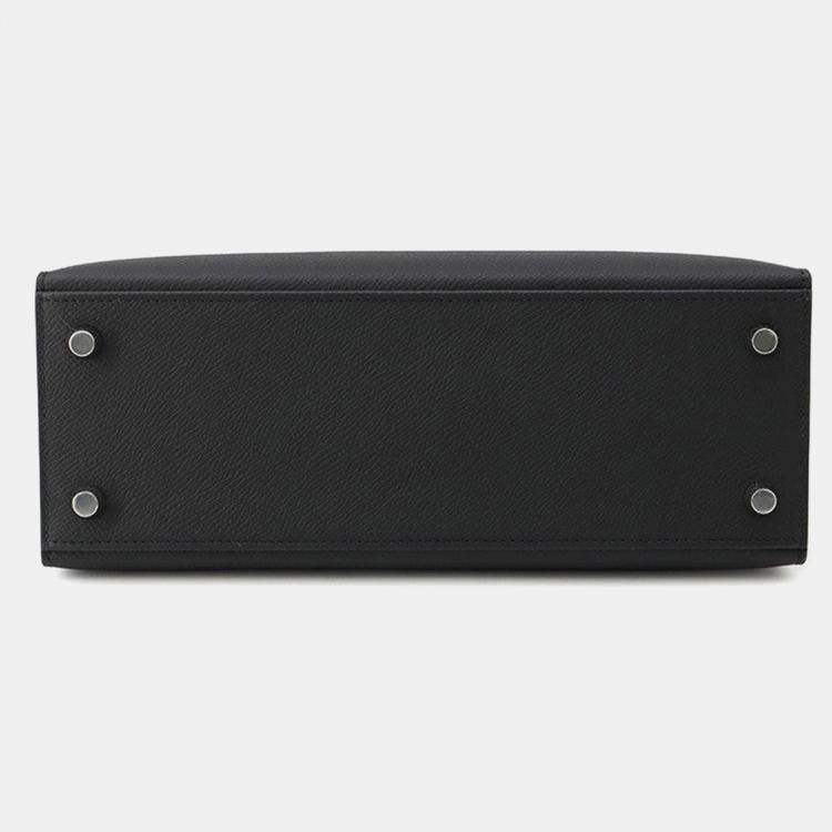 Hermes Kelly Sellier Black Epsom Size 25