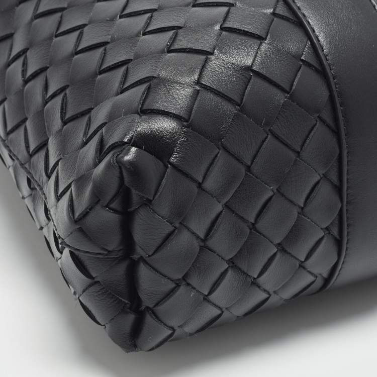 Bottega Veneta Black Intrecciato Leather Slim Briefcase