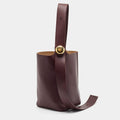 Loewe Pebble Medium Burgundy Leather Bucket Bag