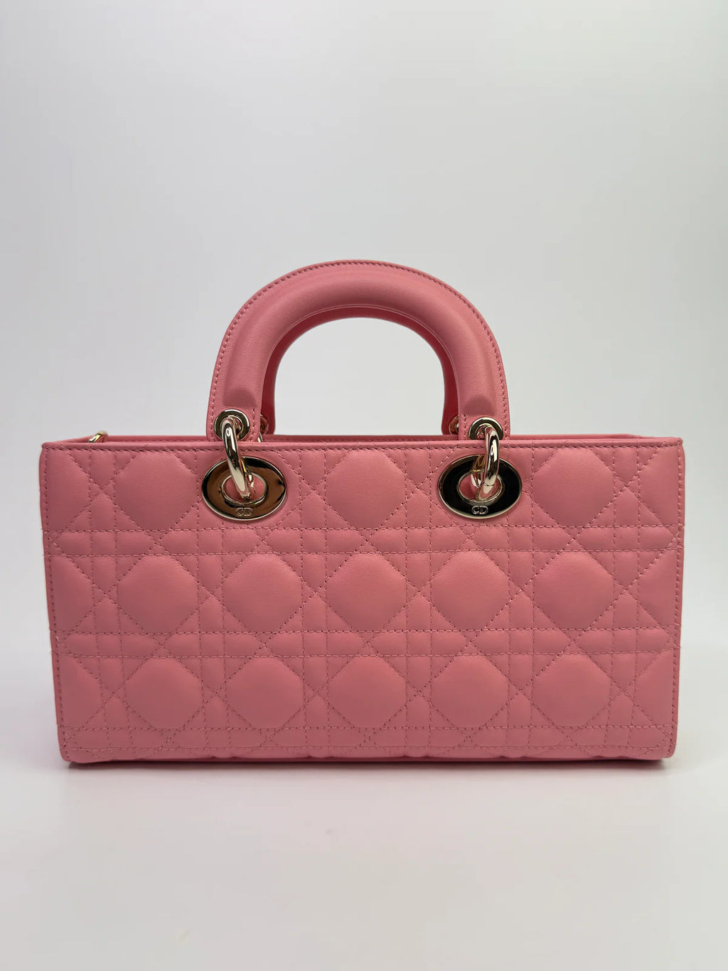 CHRISTIAN DIOR MEDIUM D-JOY IN PINK WITH PALE GOLD HARDWARE