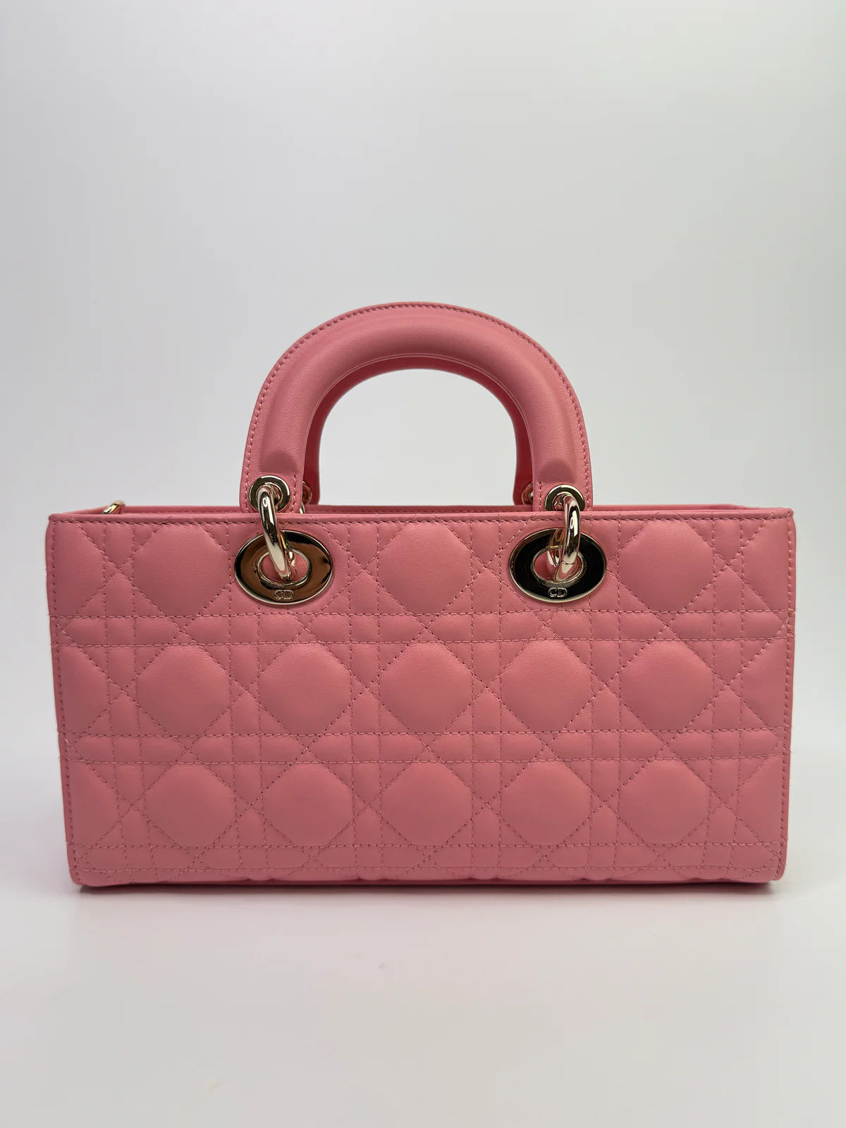 CHRISTIAN DIOR MEDIUM D-JOY IN PINK WITH PALE GOLD HARDWARE