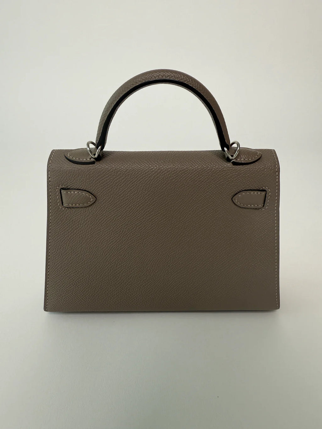 HERMÉS MINI KELLY GRIS ASPHALT IN EPSOM LEATHER WITH PHW