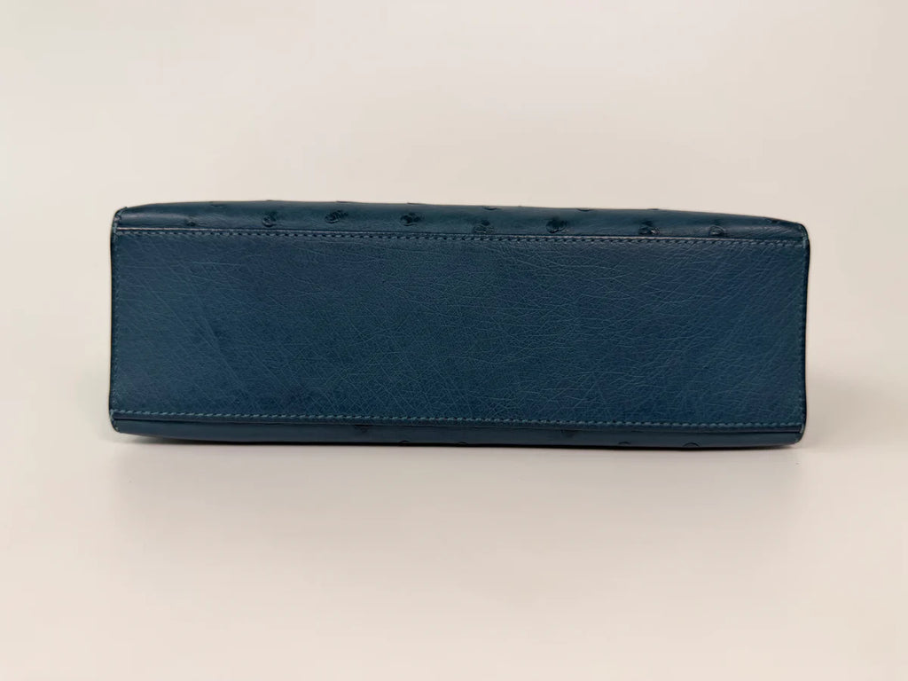 HERMÉS KELLY POCHETTE IN COLVERT OSTRICH WITH GOLD HARDWARE
