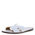 Hermes White Ostrich Izmir Sandals Size 44