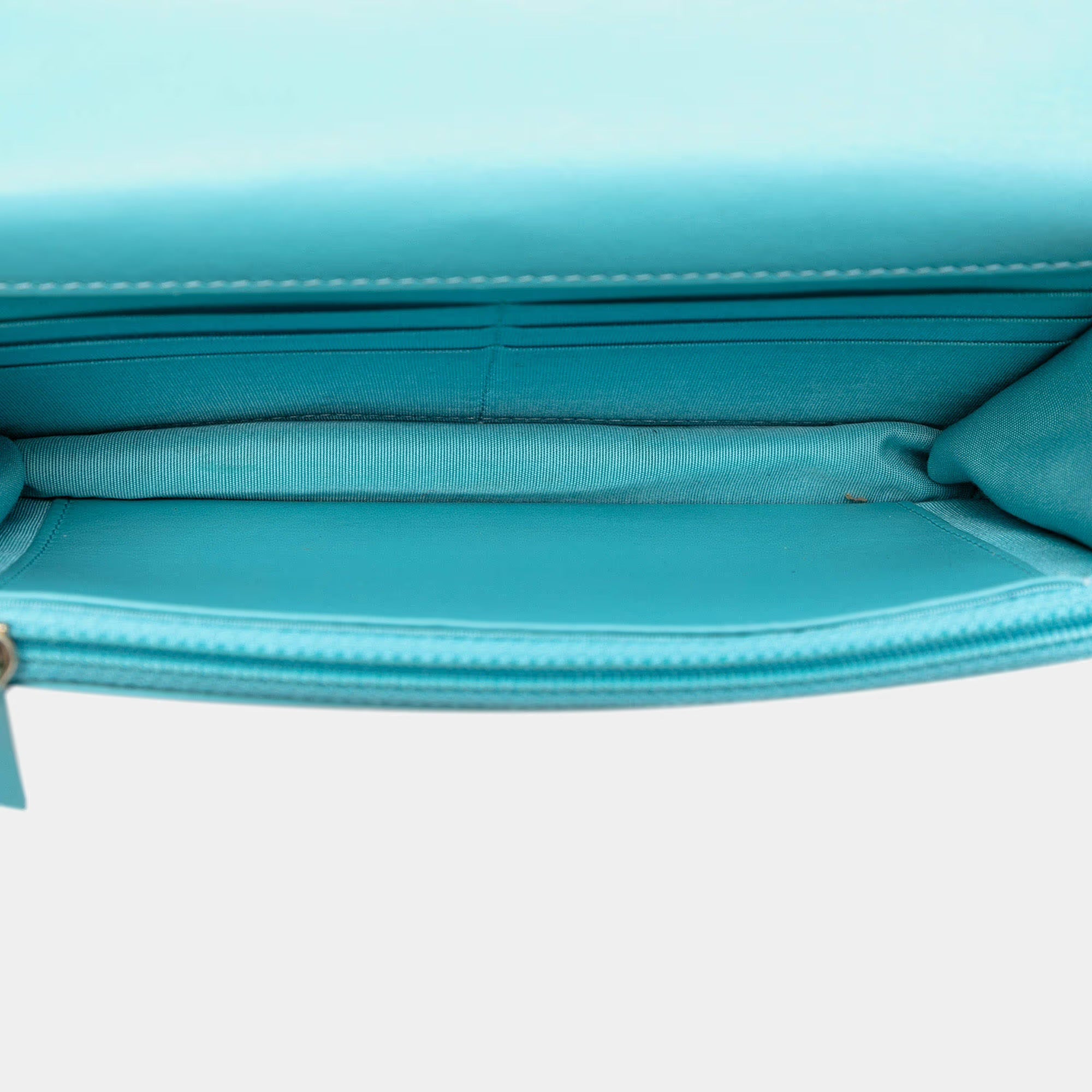 Chanel Blue Denim 19 Flap Wallet On Chain