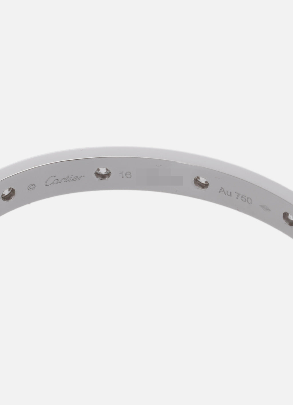 CARTIER Love Bracelet Full Pave Diamond In 18K White Gold Size 16