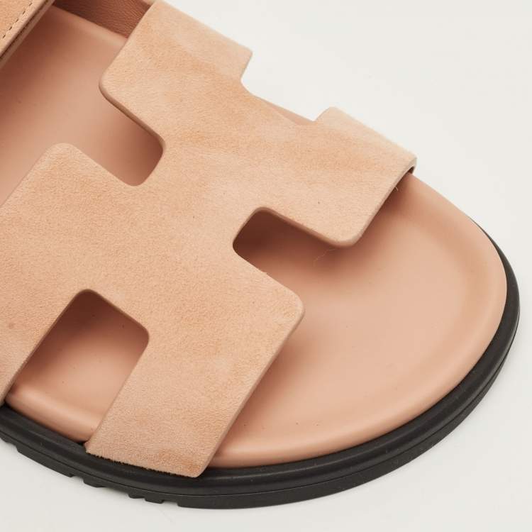 Hermes Chypre Size 36 Beige Suede Flat Sandals