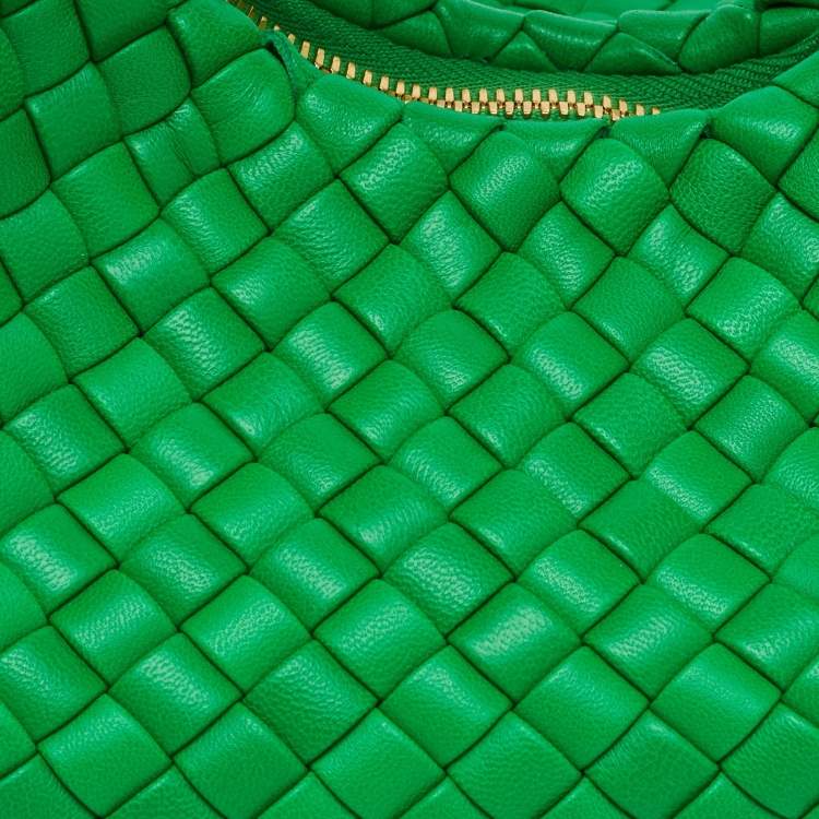 Bottega Veneta Padded Jodie Mini Green Intrecciato Leather Hobo