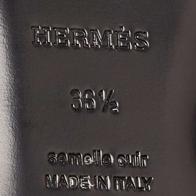 Hermes Silver Textured Suede Oz Flat Mules Size 36.5