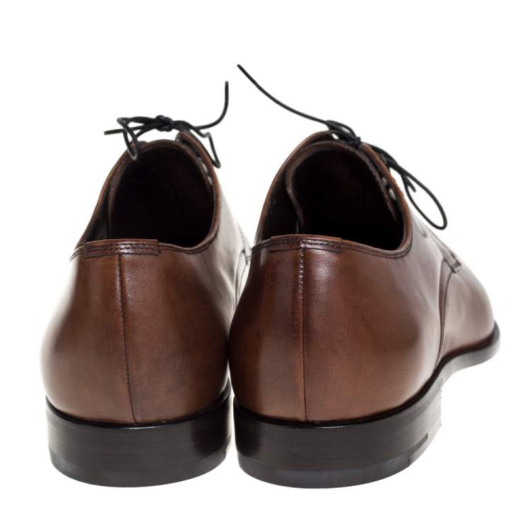 Prada Brown Leather Lace Up Derby Size 41