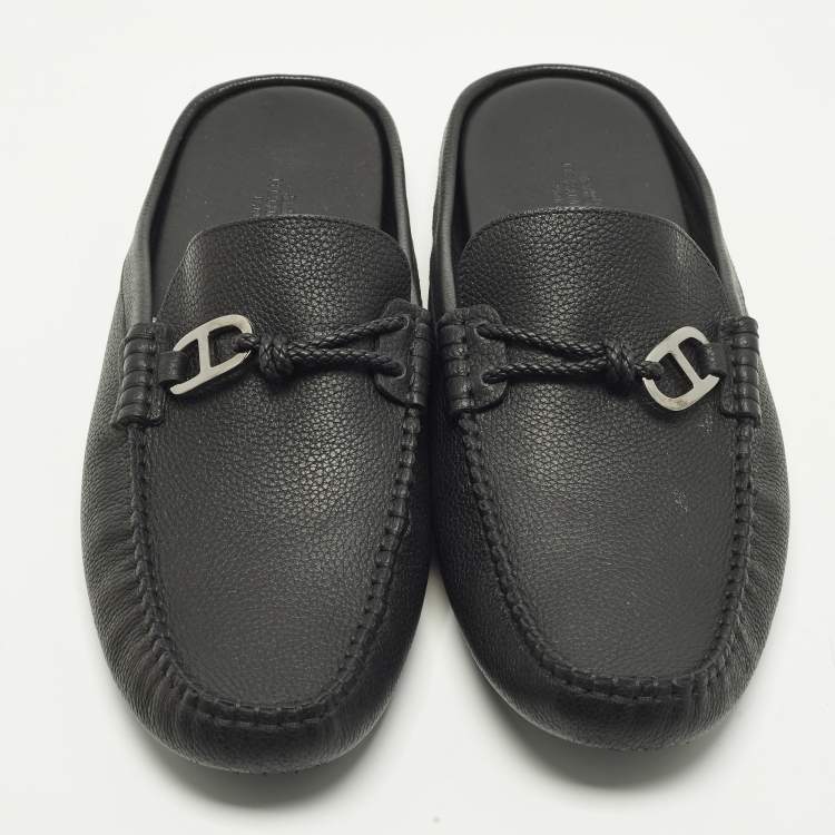 Hermes Icaro Size 43 Black Leather Mules