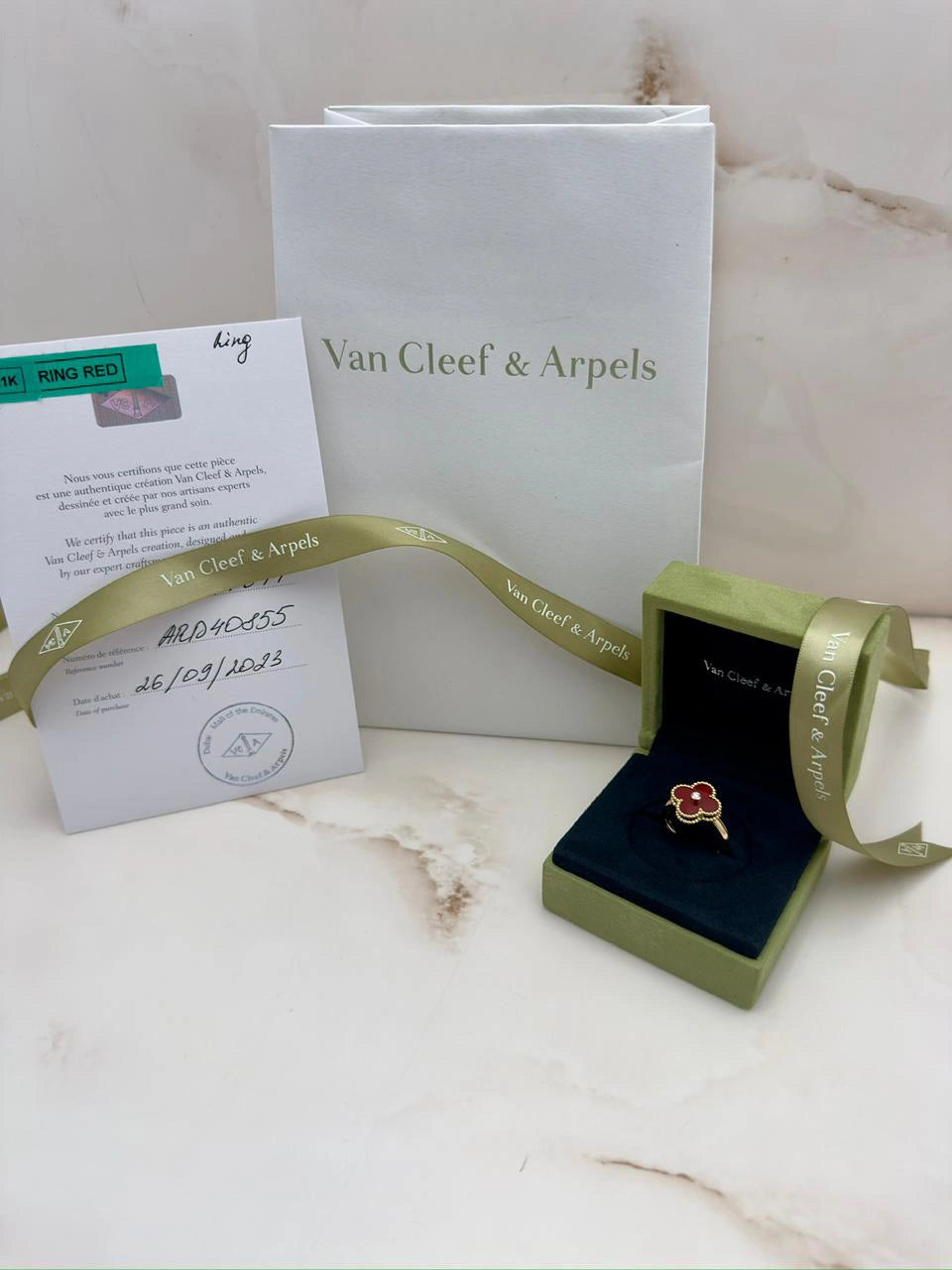 Van Cleef And Arpels Vintage Alhambra Ring Size 55