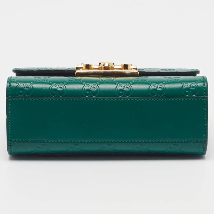 Gucci Padlock Small Green Guccisima Leather Shoulder Bag