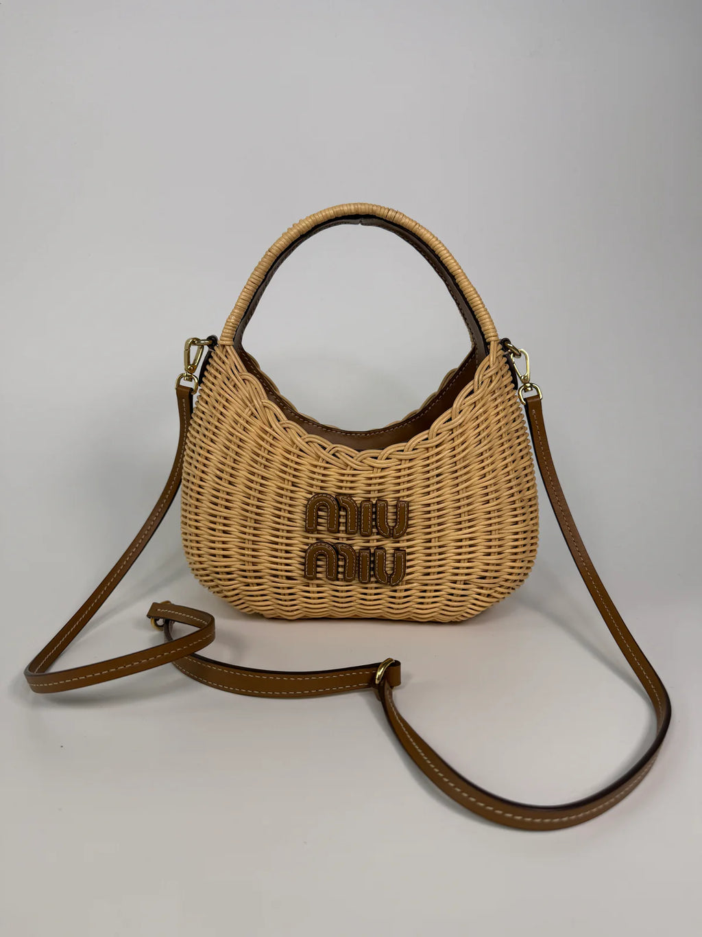 MIU MIU MINI WICKER WANDER BAG