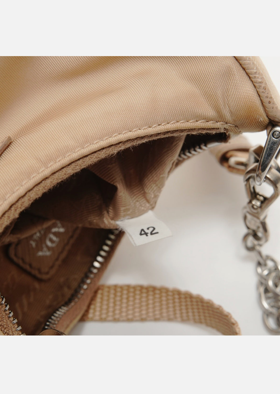 PRADA Nylon 2-Way Mini Shoulder Bag beige