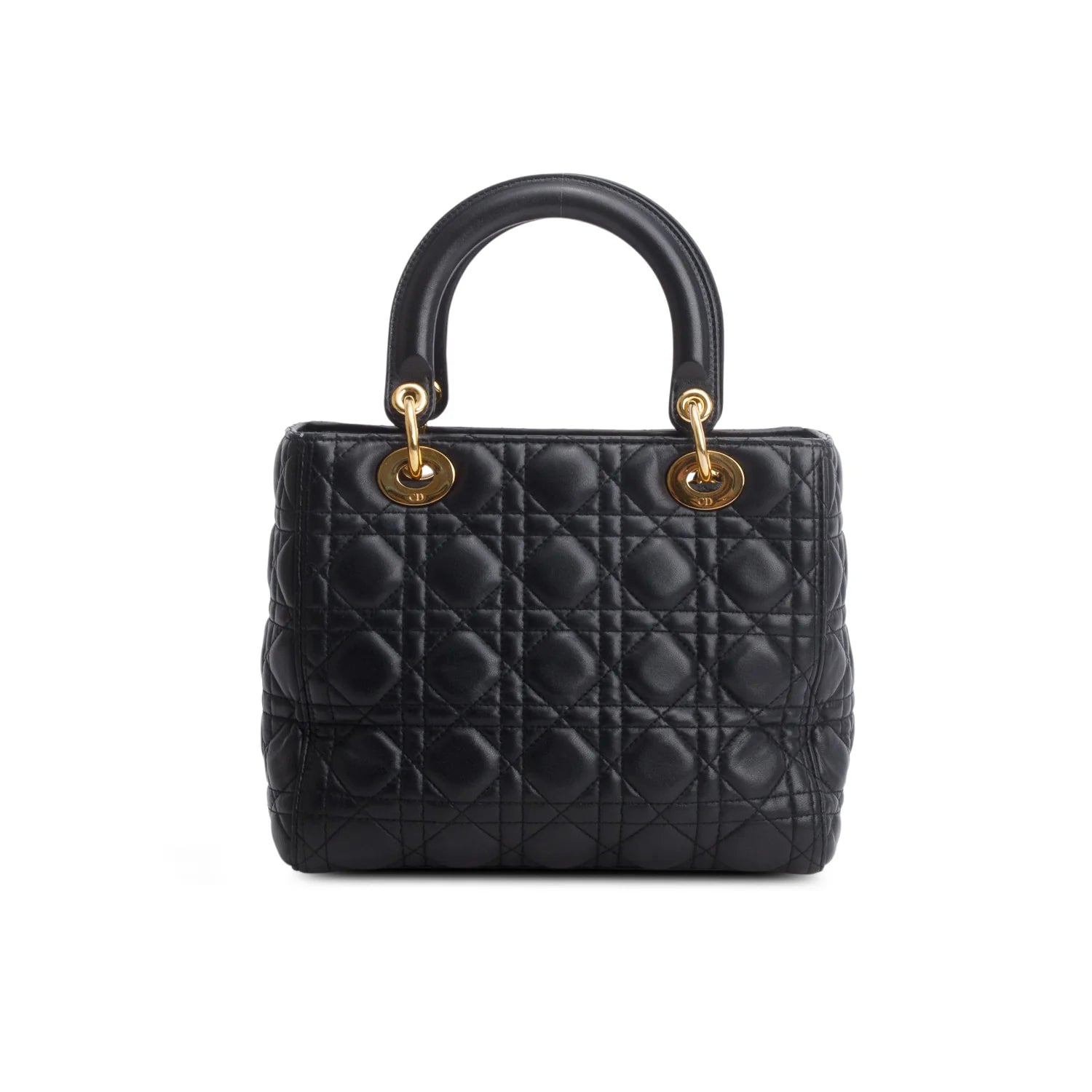 Christian Dior Black Cannage Lambskin Leather Medium Lady Dior Bag