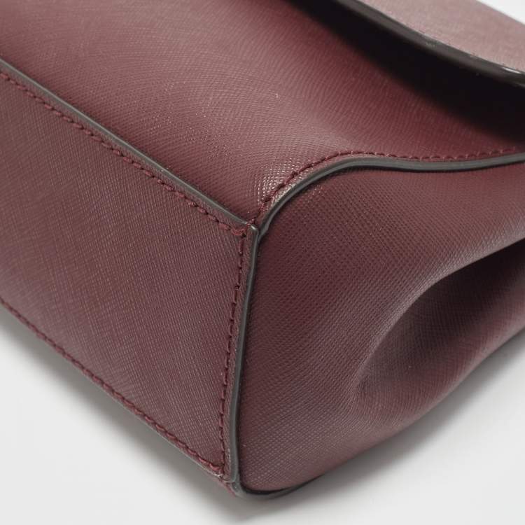 Michael Kors Ava Mini Burgundy Leather Top Handle Bag