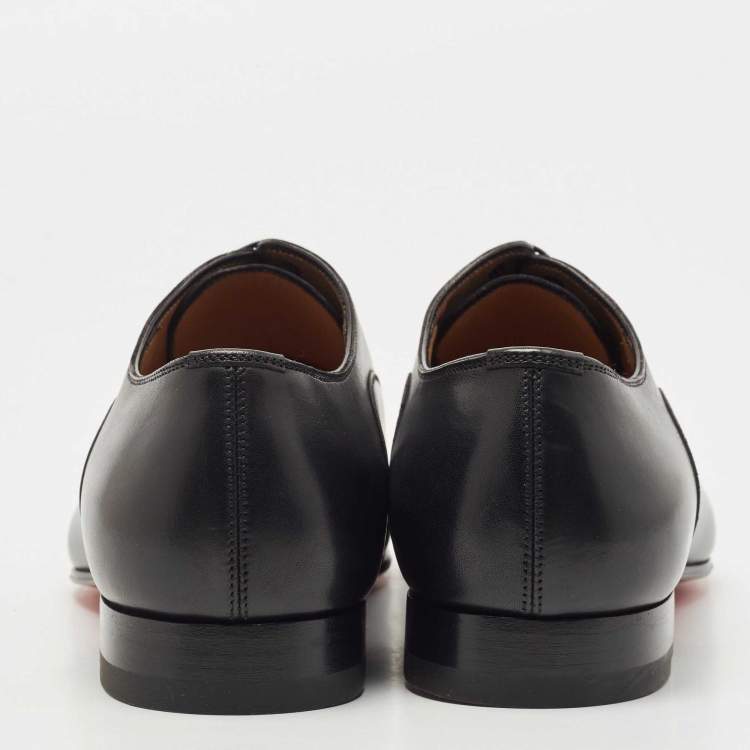 Christian Louboutin Black Leather Greggo Lace Up Oxfords Size 39.5