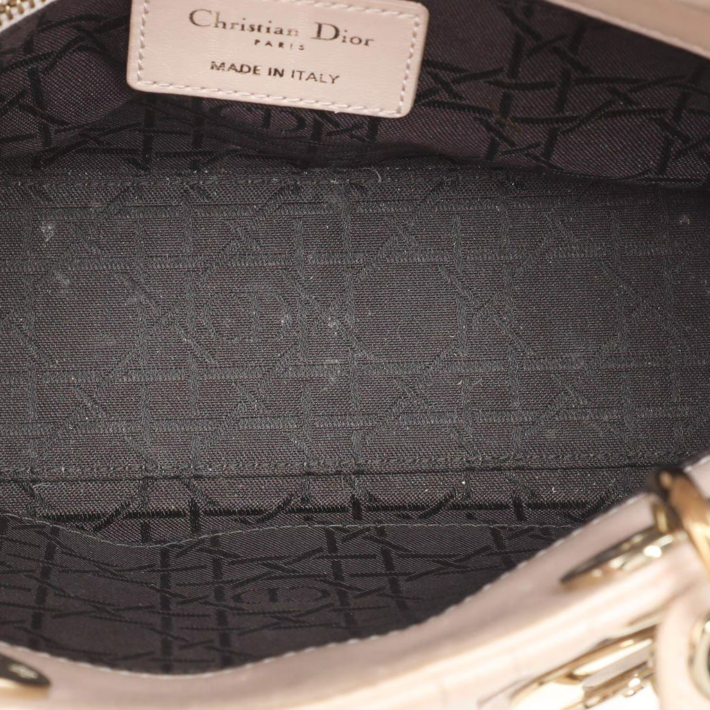 Dior Beige Cannage Leather Small Lady Dior My ABCDior Tote