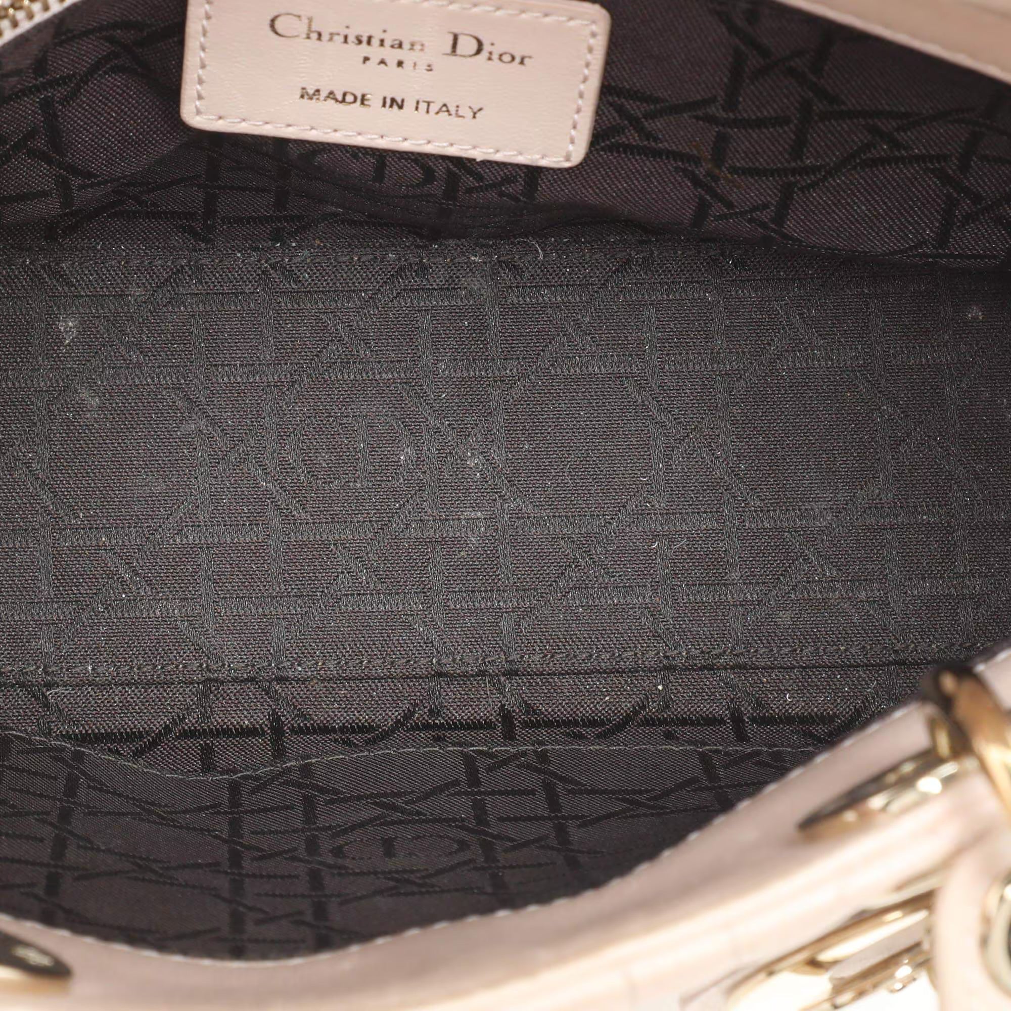 Dior Beige Cannage Leather Small Lady Dior My ABCDior Tote