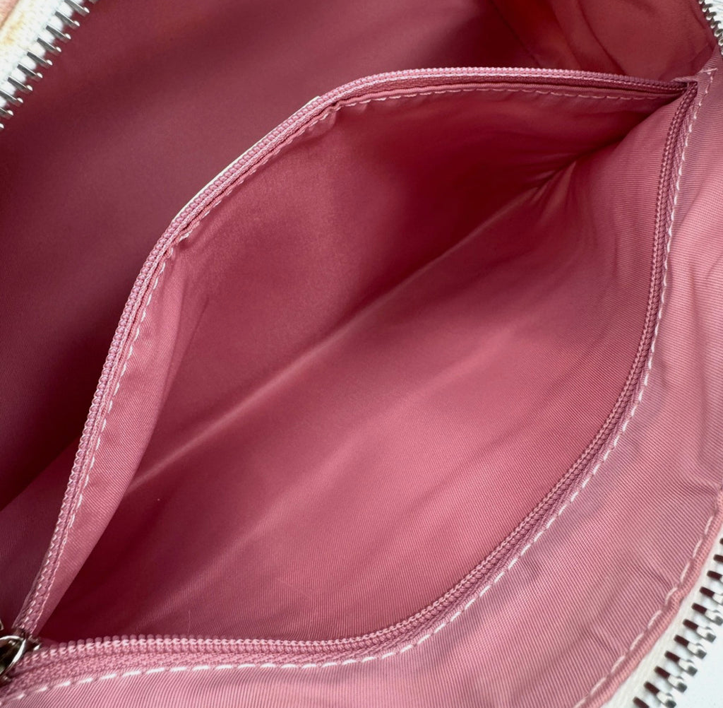 DIOR Pink Trotter Hand Mini Boston Bag Canvas Leather