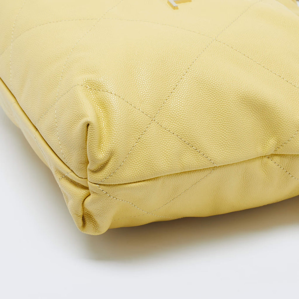 Chanel 22 Medium Yellow Quilted Caviar Leather Bag