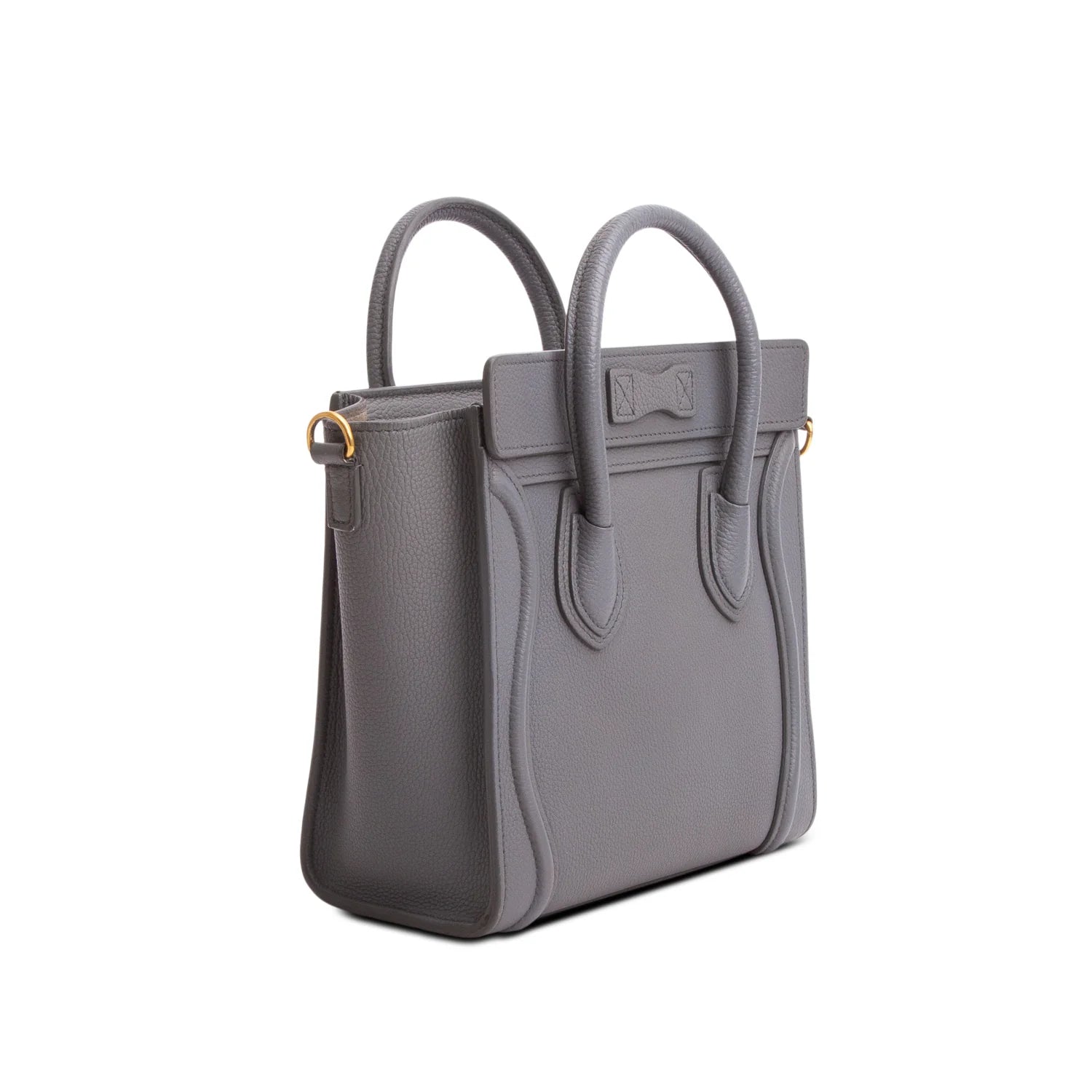 Celine Grey Calfskin Leather Nano Luggage Tote