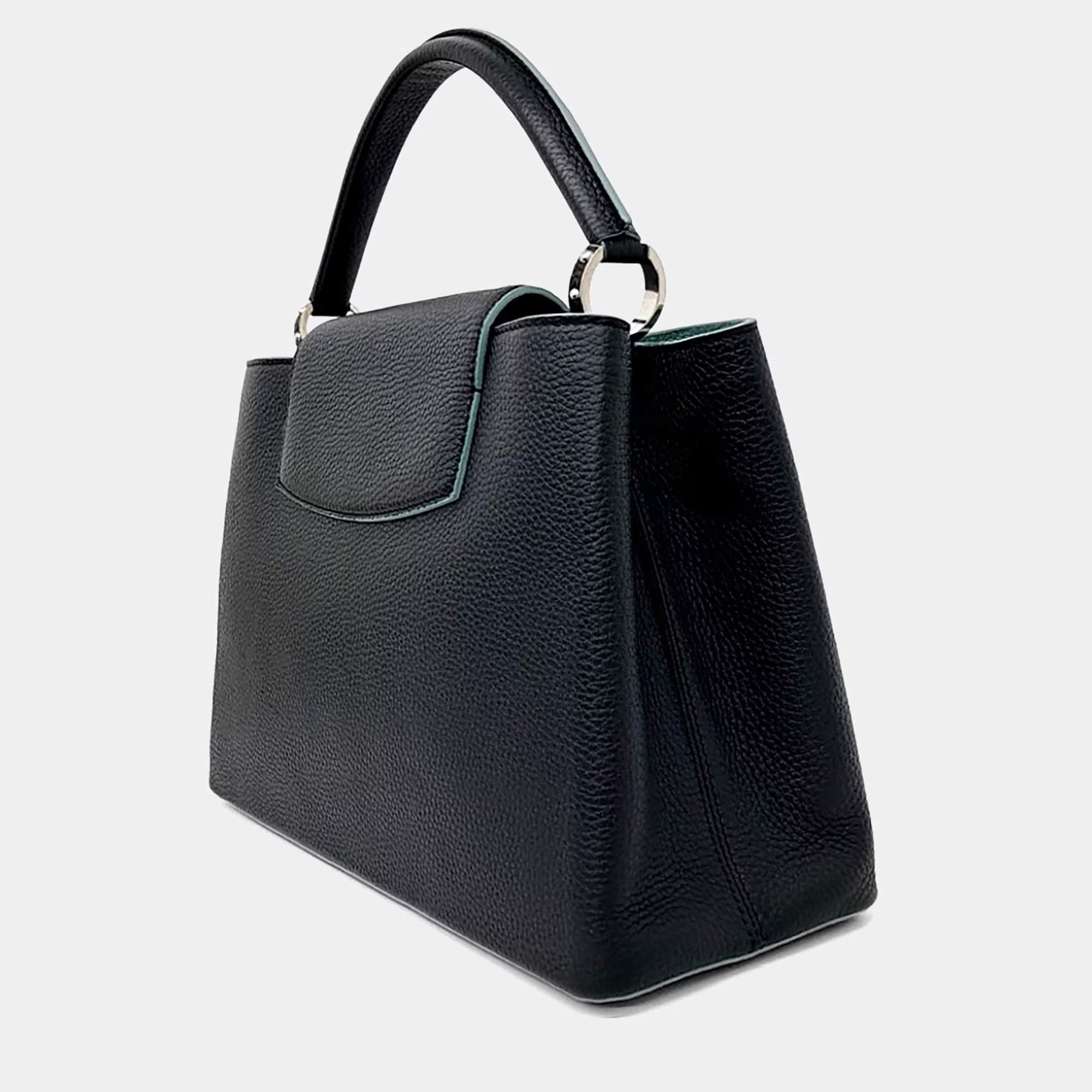 Louis Vuitton Black Leather Capucines MM