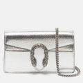 Gucci Dionysus Crystal Super Mini Silver Leather Shoulder Bag
