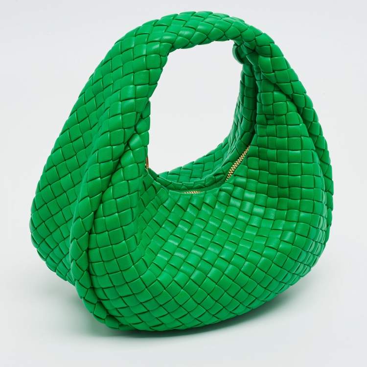Bottega Veneta Padded Jodie Mini Green Intrecciato Leather Hobo