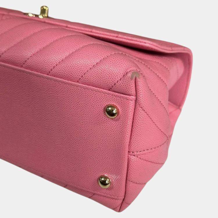 Chanel Coco Handle Pink Caviar Leather Shoulder Bag