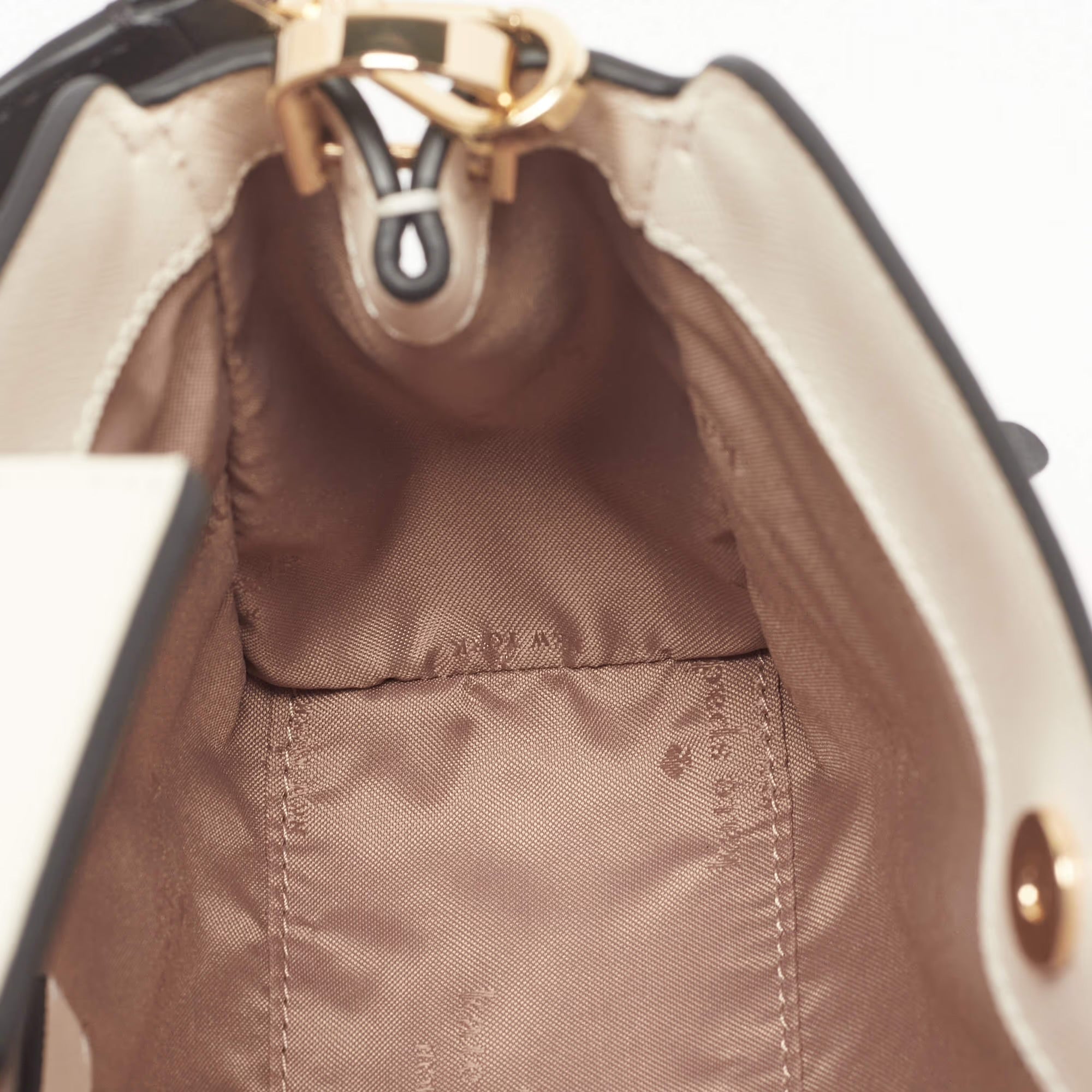 Kate Spade Madison Colorblock Beige/White Leather Shoulder Bag