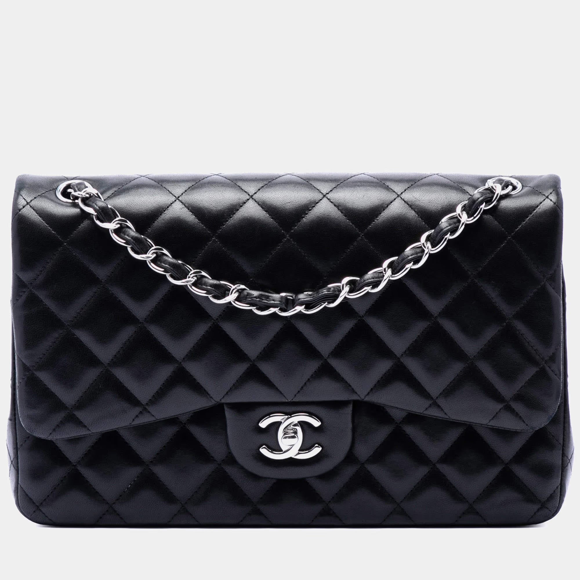 Chanel Black Jumbo Classic Lambskin Double Flap
