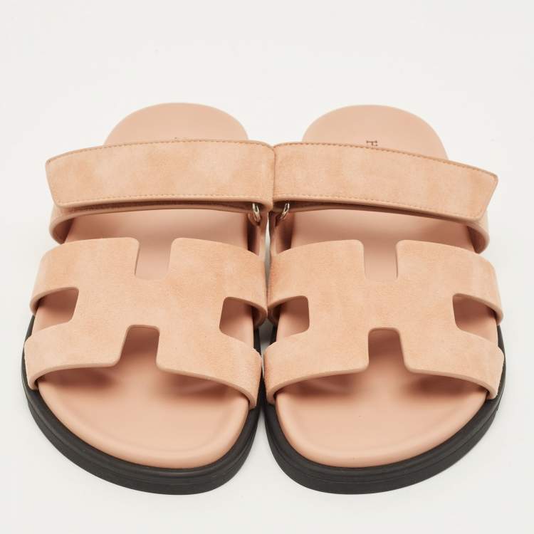 Hermes Chypre Size 36 Beige Suede Flat Sandals