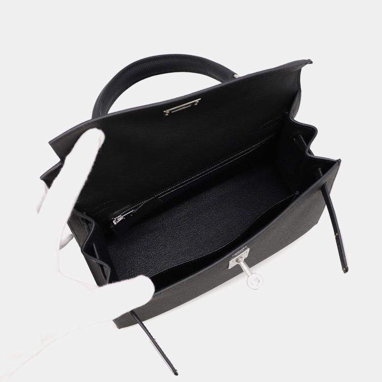 Hermes Kelly Sellier Black Epsom Size 25