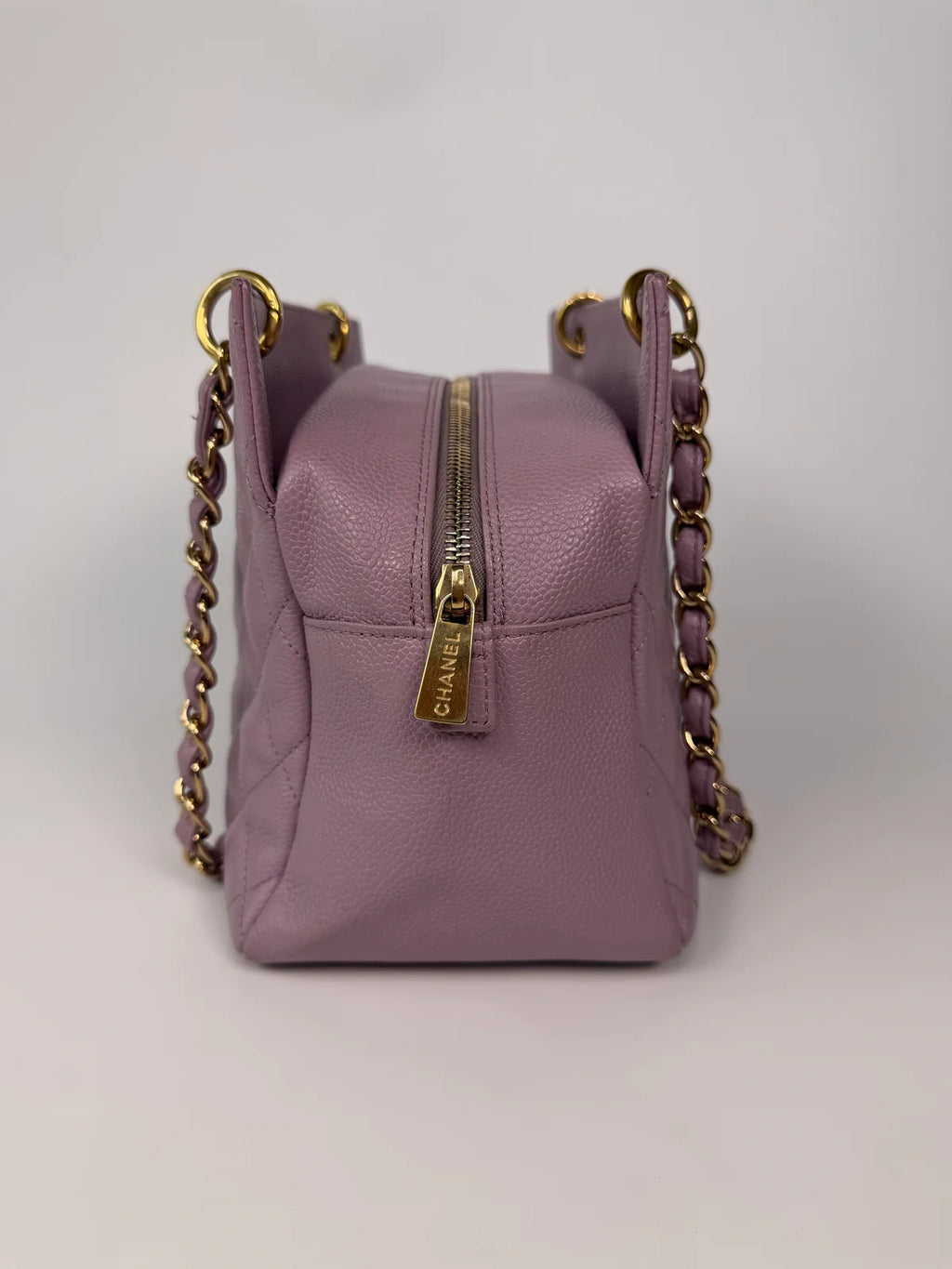 CHANEL PETITE TIMELESS TOTE IN LILAC CAVIAR LEATHER WITH GOLD HARDWARE