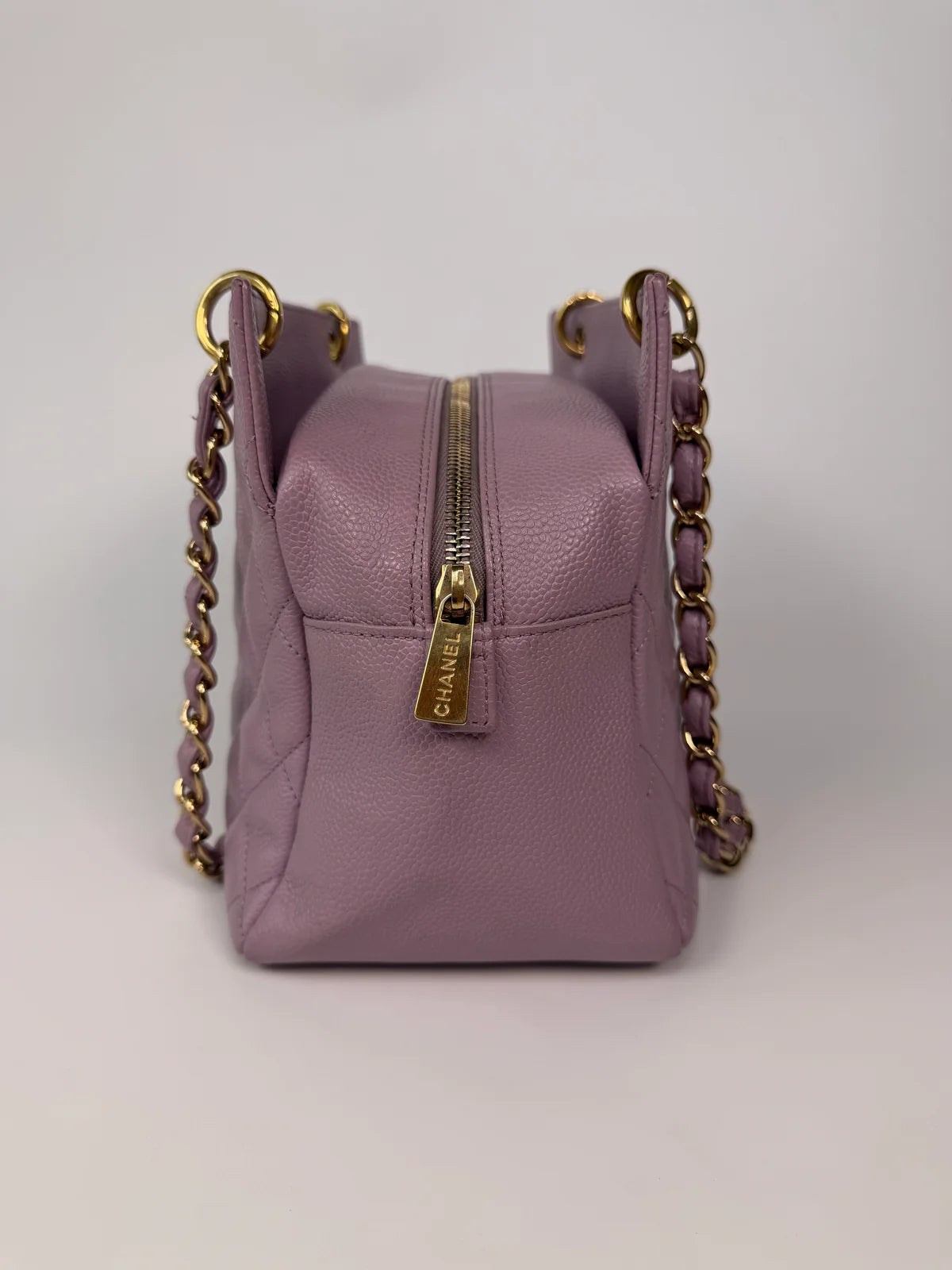 CHANEL PETITE TIMELESS TOTE IN LILAC CAVIAR LEATHER WITH GOLD HARDWARE