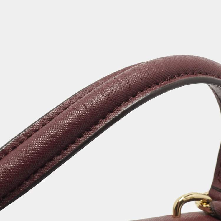 Michael Kors Ava Mini Burgundy Leather Top Handle Bag