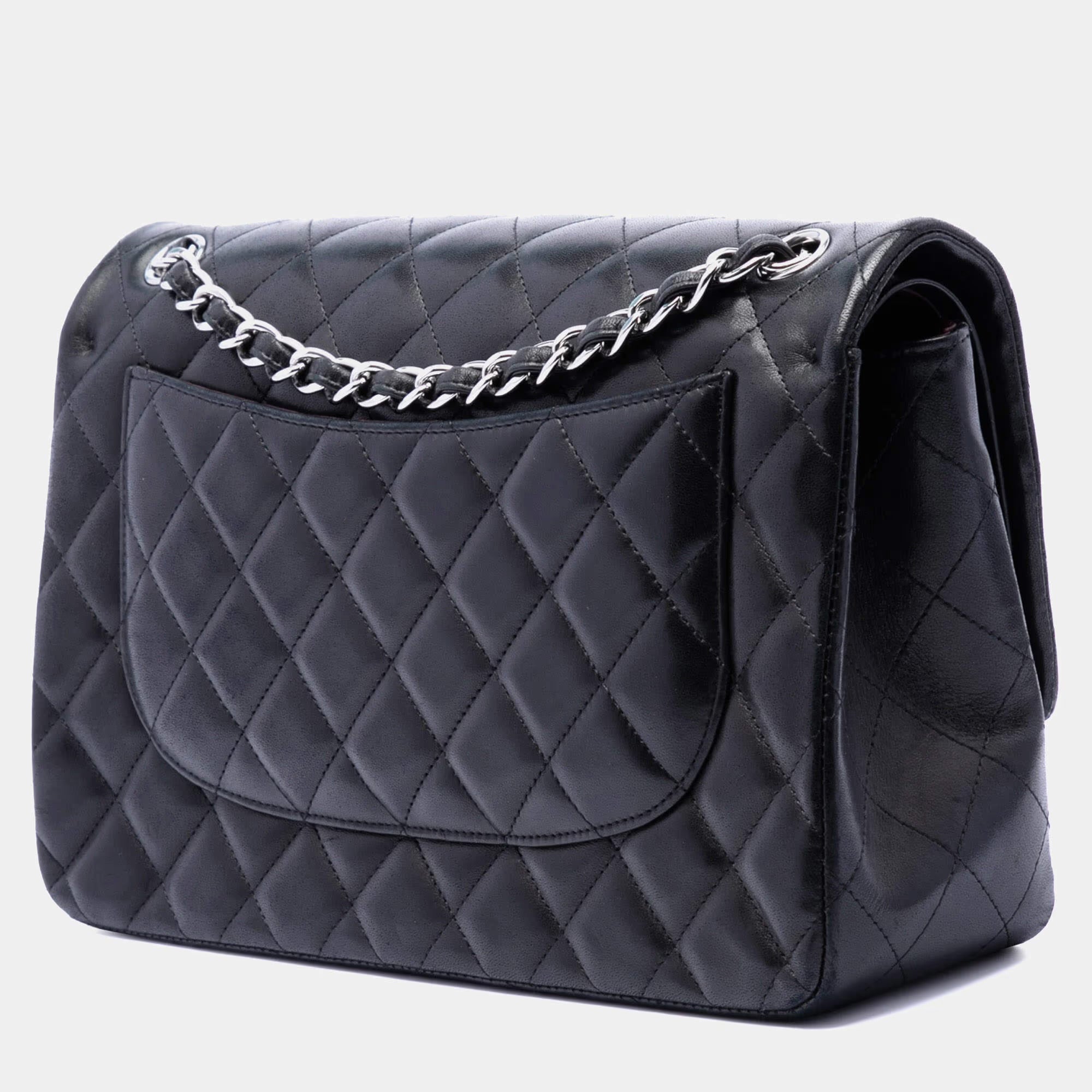 Chanel Black Jumbo Classic Lambskin Double Flap
