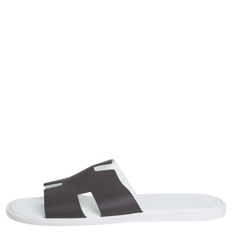 Hermes Brown Leather Izmir Sandals Size 45
