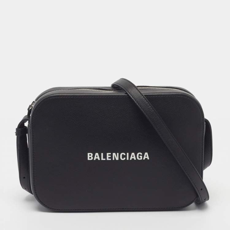 Balenciaga Everyday Small Black Leather Camera Crossbody Bag
