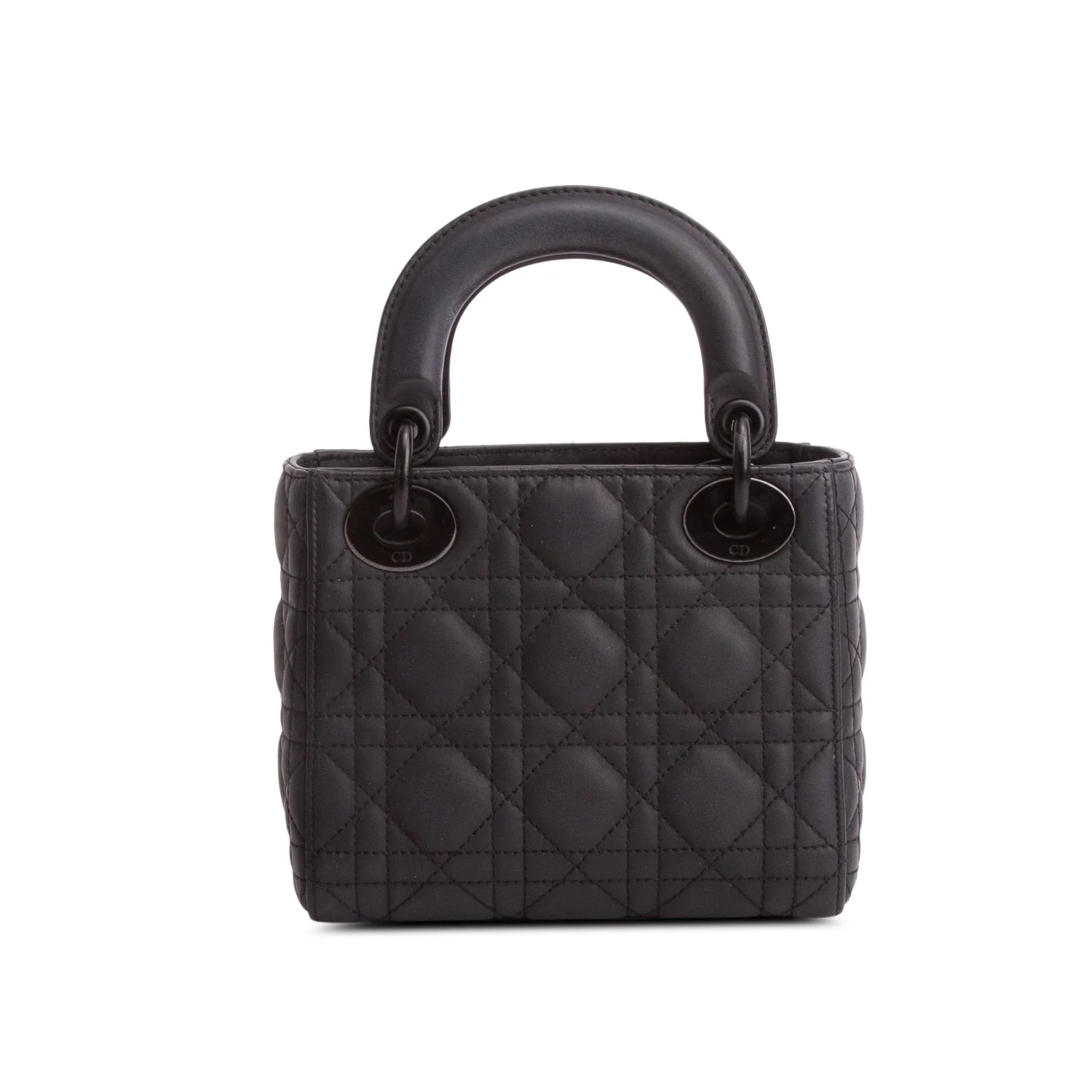 Christian Dior 2020 Black Ultra Matte Calfskin Cannage Mini Lady Dior